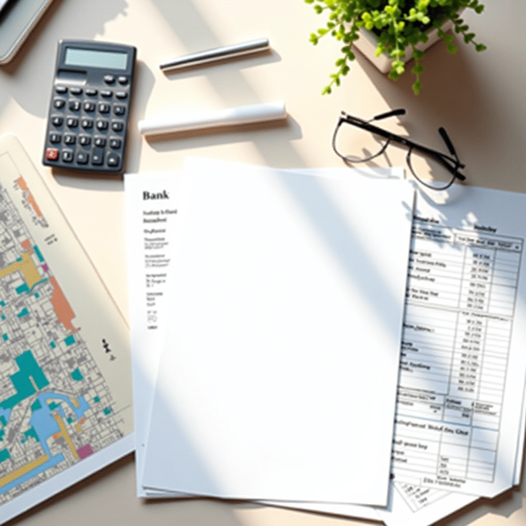 Statement Decode editorial team workspace showing research materials, documents, and financial guides on a flat-lay desk setup