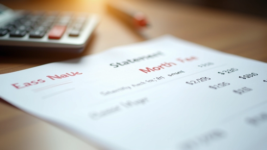 Bank account statement showing monthly fee line item highlighted in red with calculation of annual cost