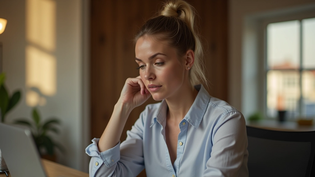 Woman at home using laptop and notebook to review and compare different bank account options